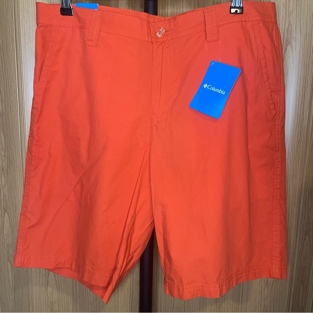 Columbia Shorts Mens 36W 10L Hiking Outdoor Walking Red/Orange Sportswear